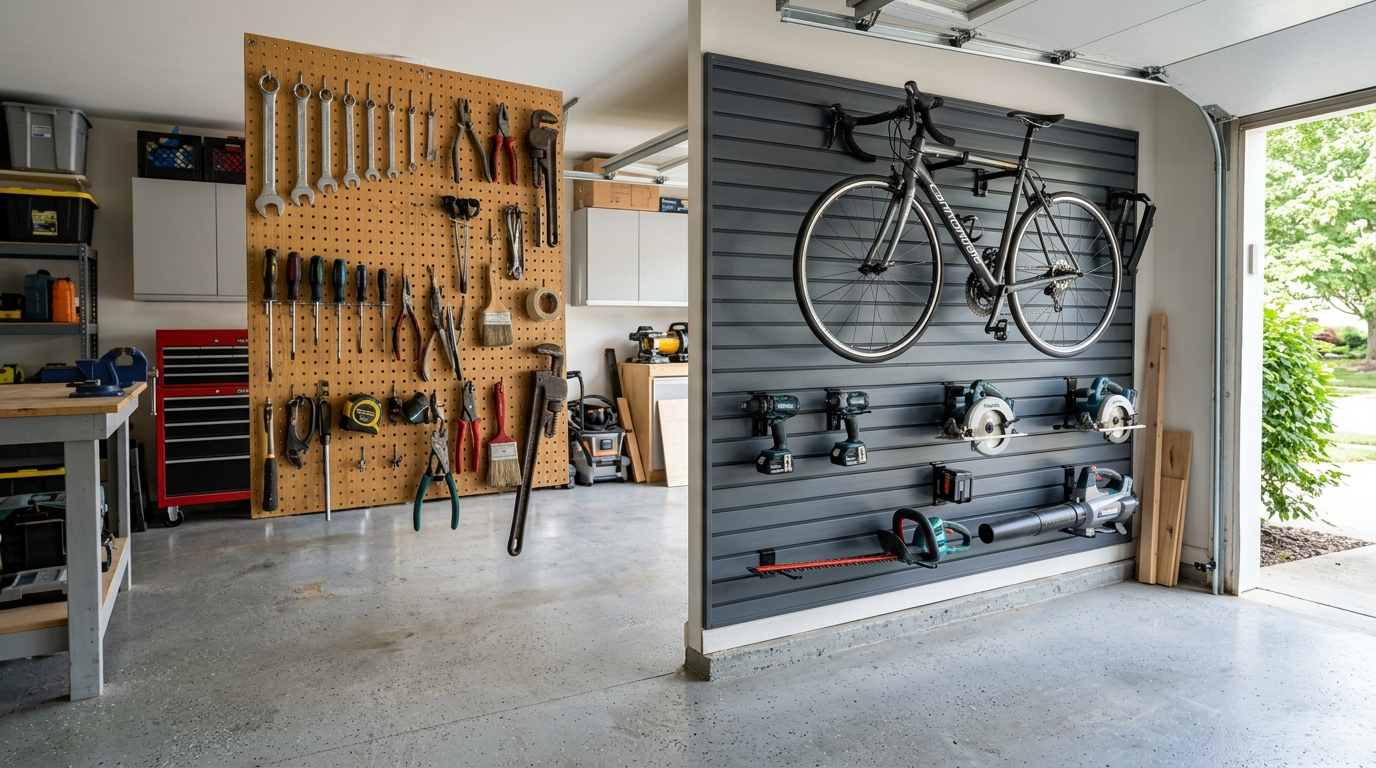 slatwall vs. pegboard for heavy tools