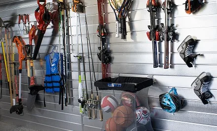 Well-organized garage with tools and storage